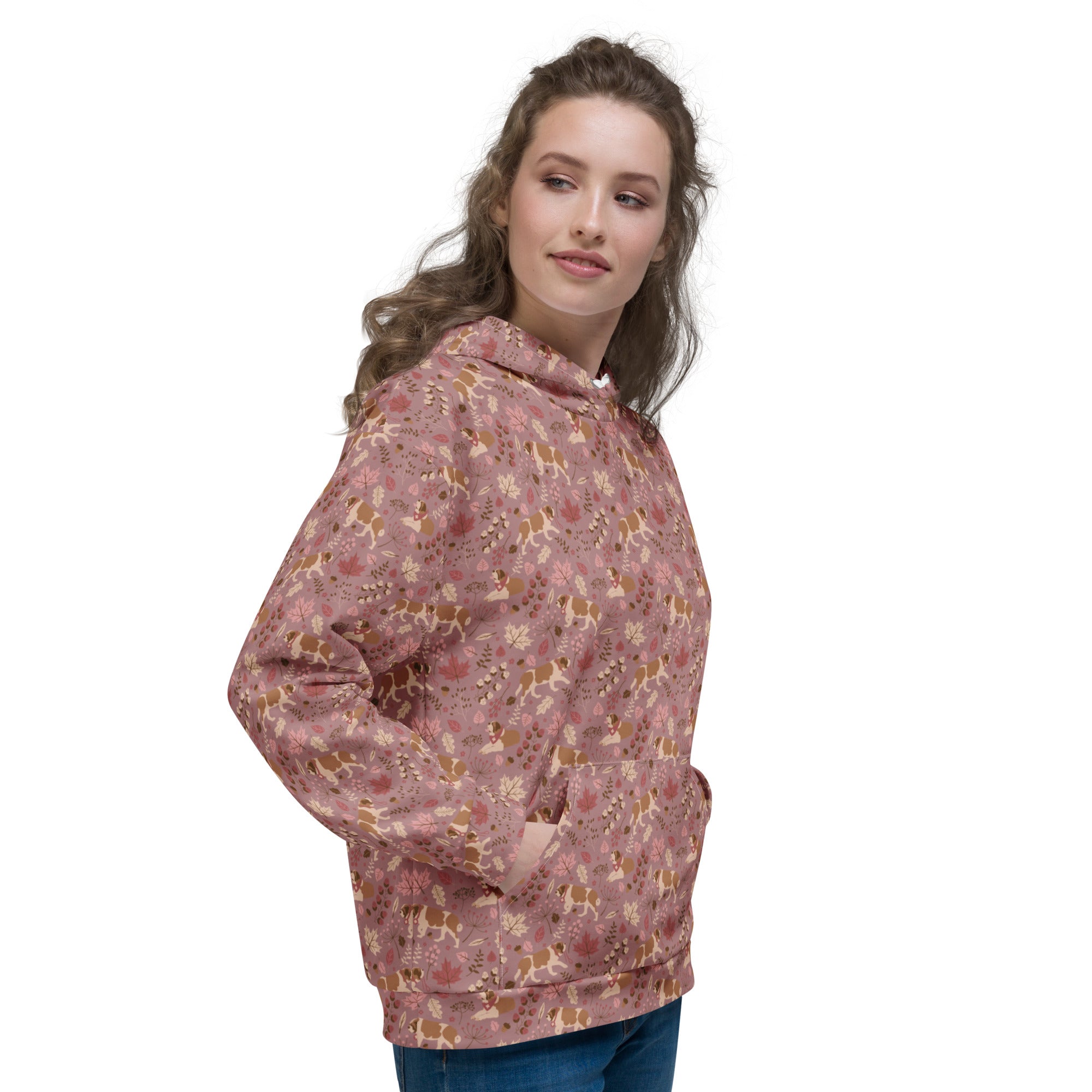 Rosy Fall Saint Bernard Hoodie - Lucy + Norman