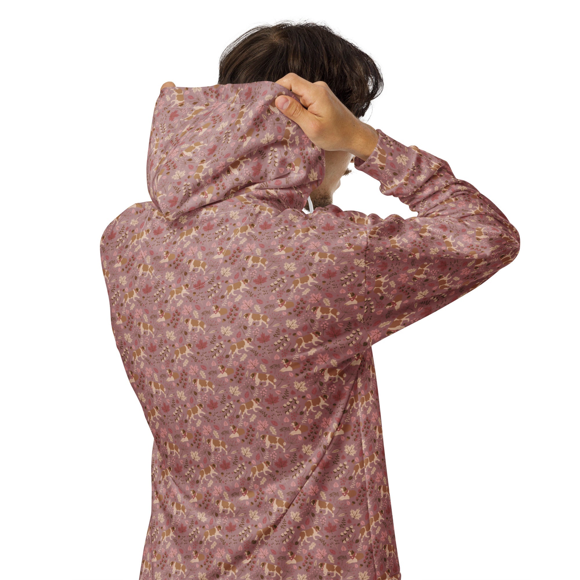 Rosy Fall Saint Bernard Zip Hoodie - Lucy + Norman