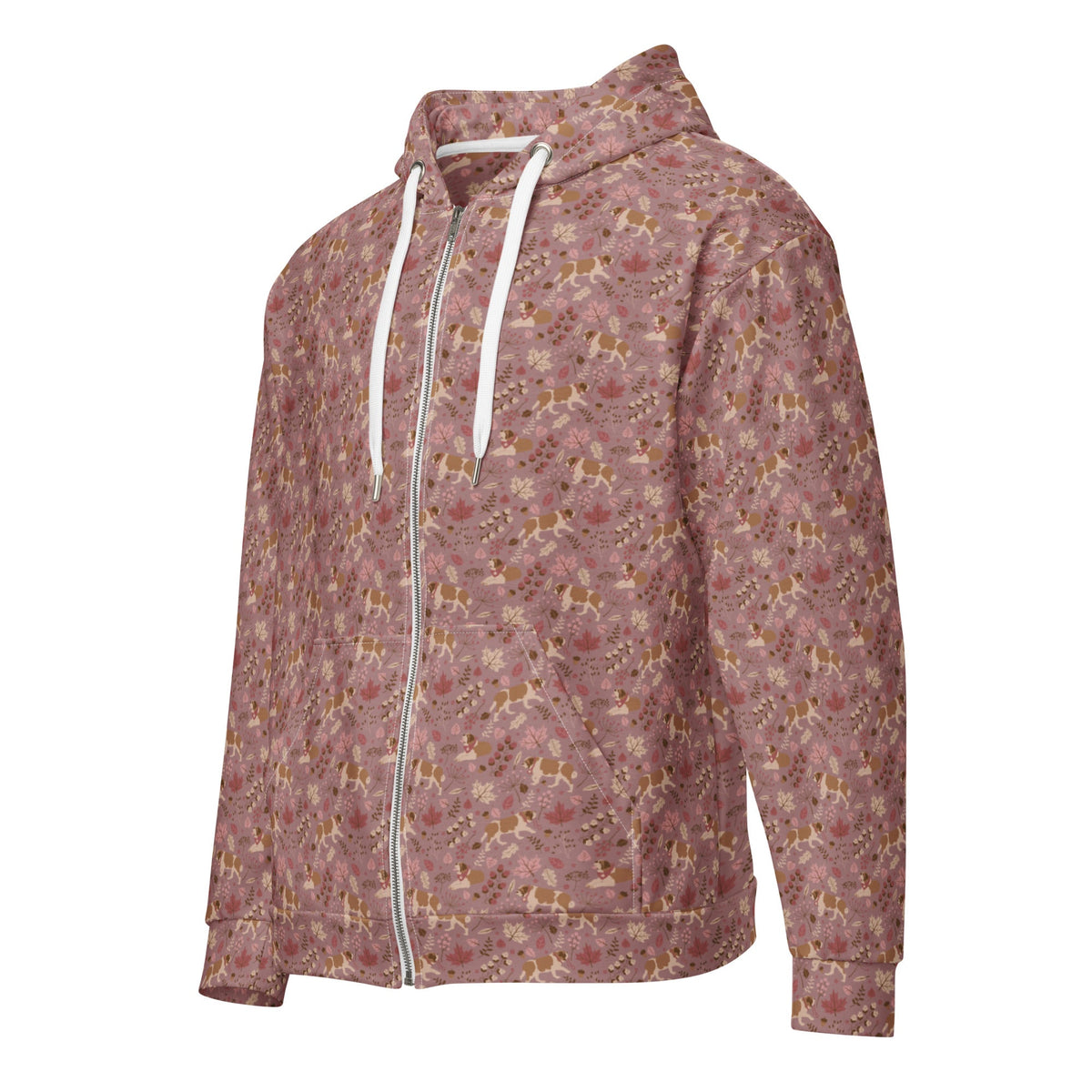 Rosy Fall Saint Bernard Zip Hoodie - Lucy + Norman