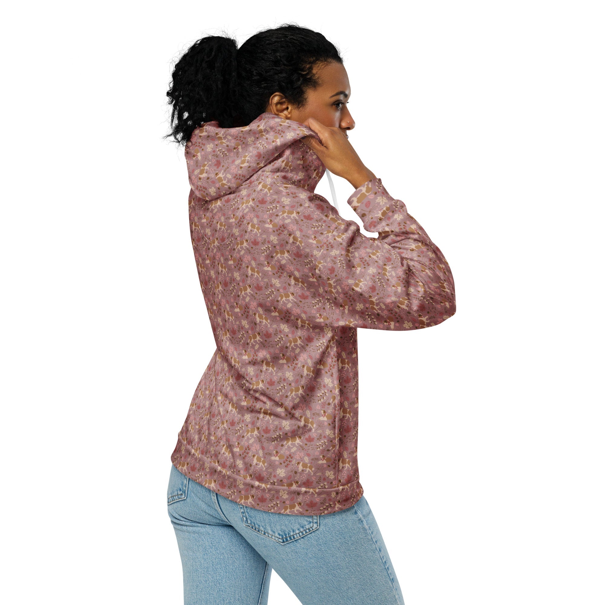 Rosy Fall Saint Bernard Zip Hoodie - Lucy + Norman