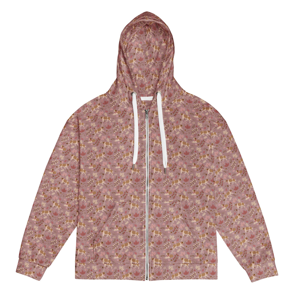 Rosy Fall Saint Bernard Zip Hoodie - Lucy + Norman