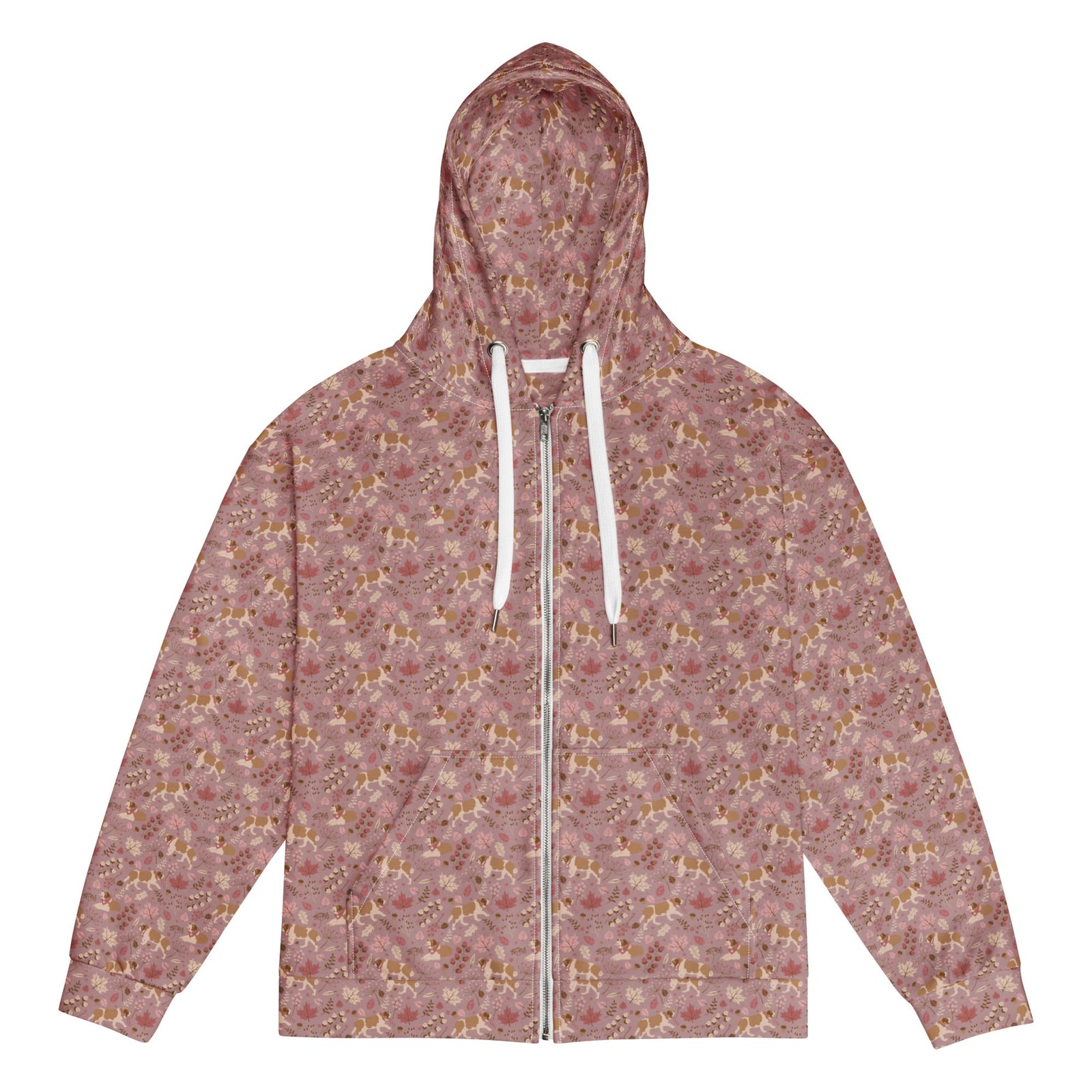 Rosy Fall Saint Bernard Zip Hoodie - Lucy + Norman