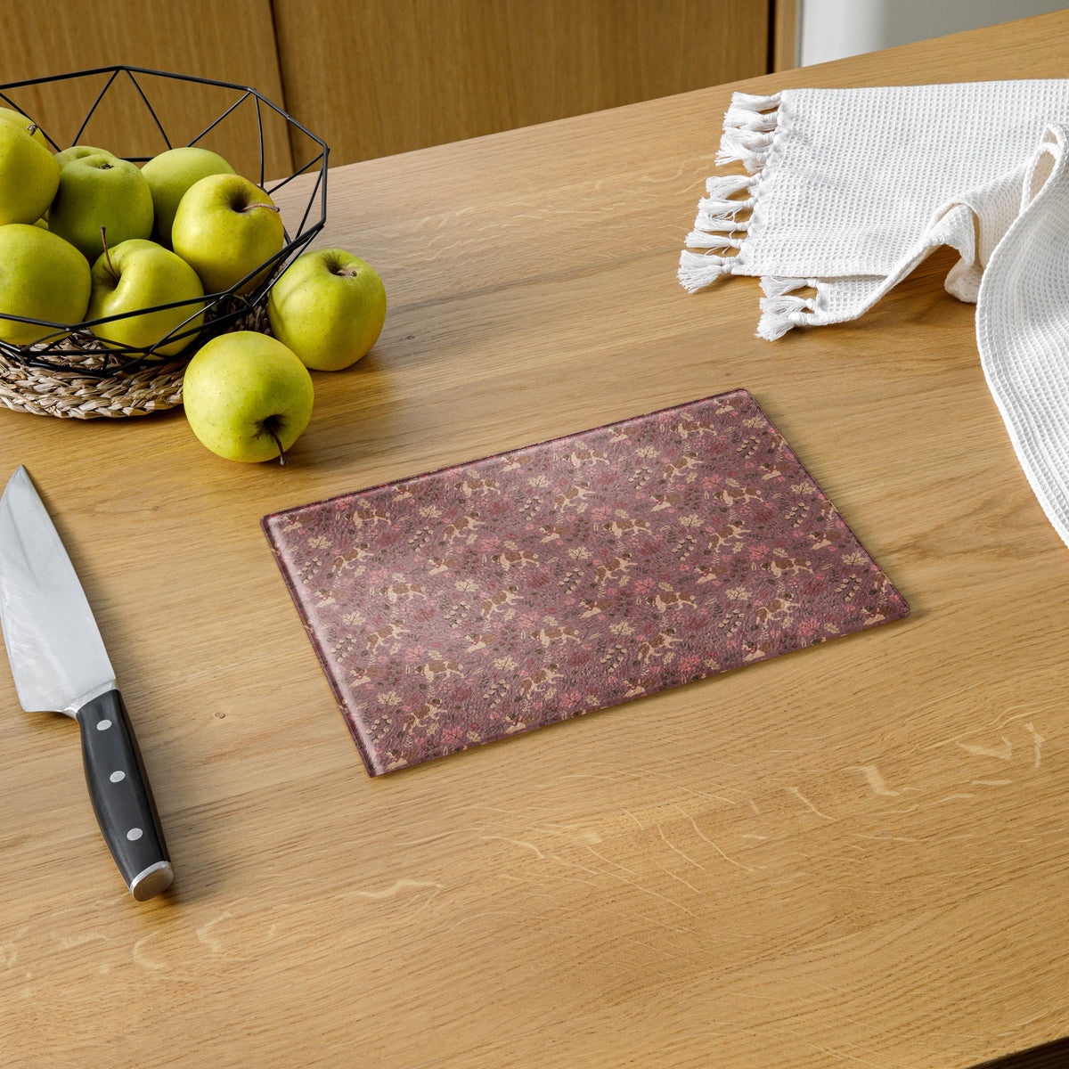 Rosy Fall St Bernard Glass Cutting Board - Lucy + Norman