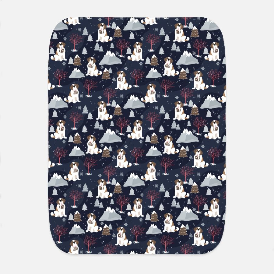 Saint Bernard Alpine Night Baby Burp Cloth 12&quot; x 16&quot; - Lucy + Norman