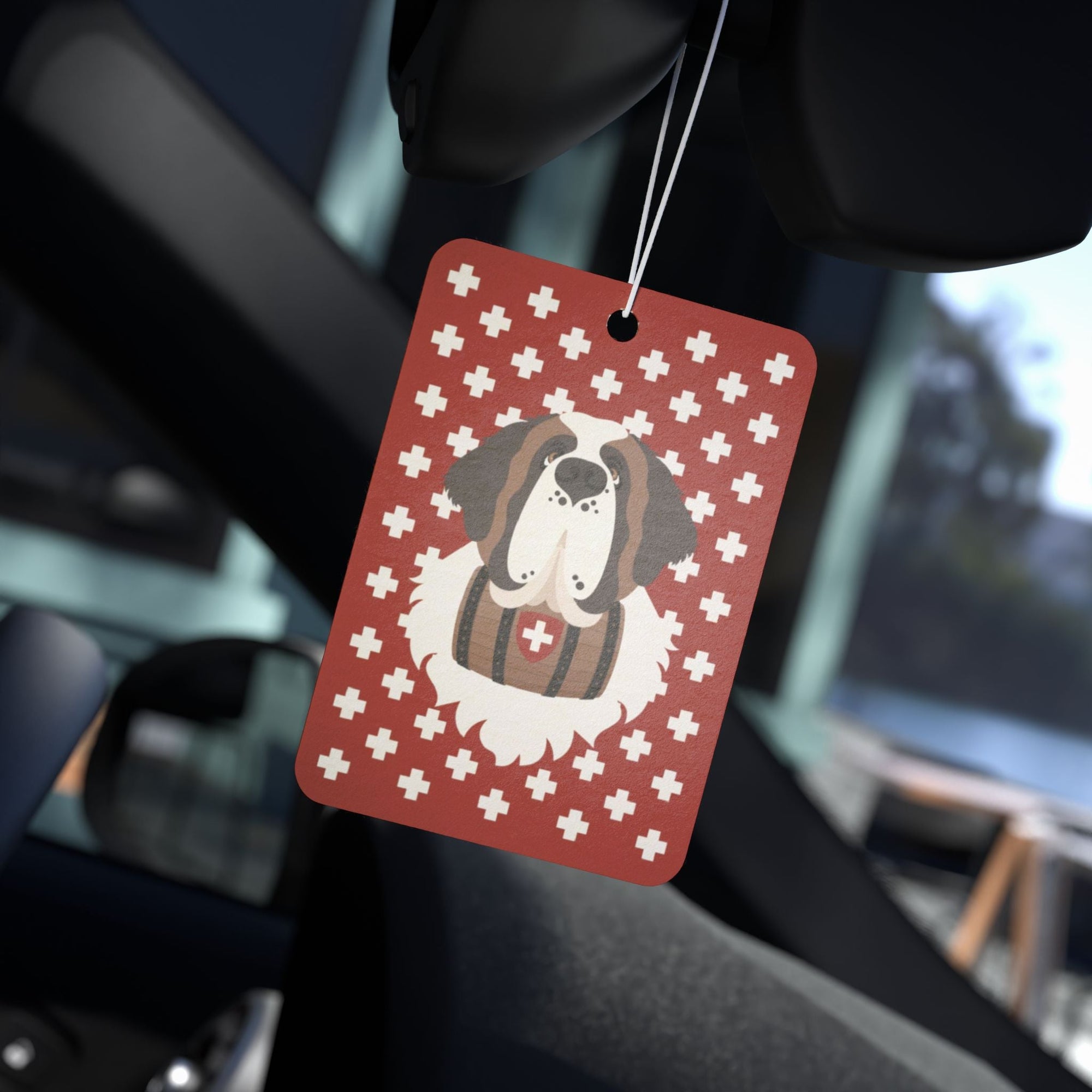 Saint Bernard Car Air Freshener - Red - Lucy + Norman