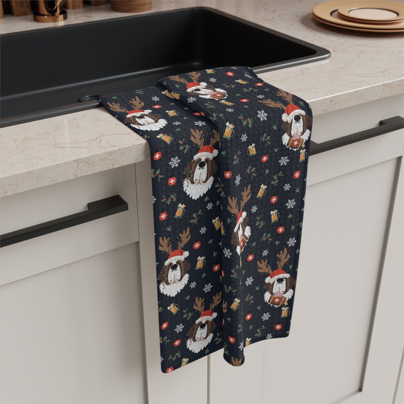 Reindeer Beer Microfiber Tea Towel