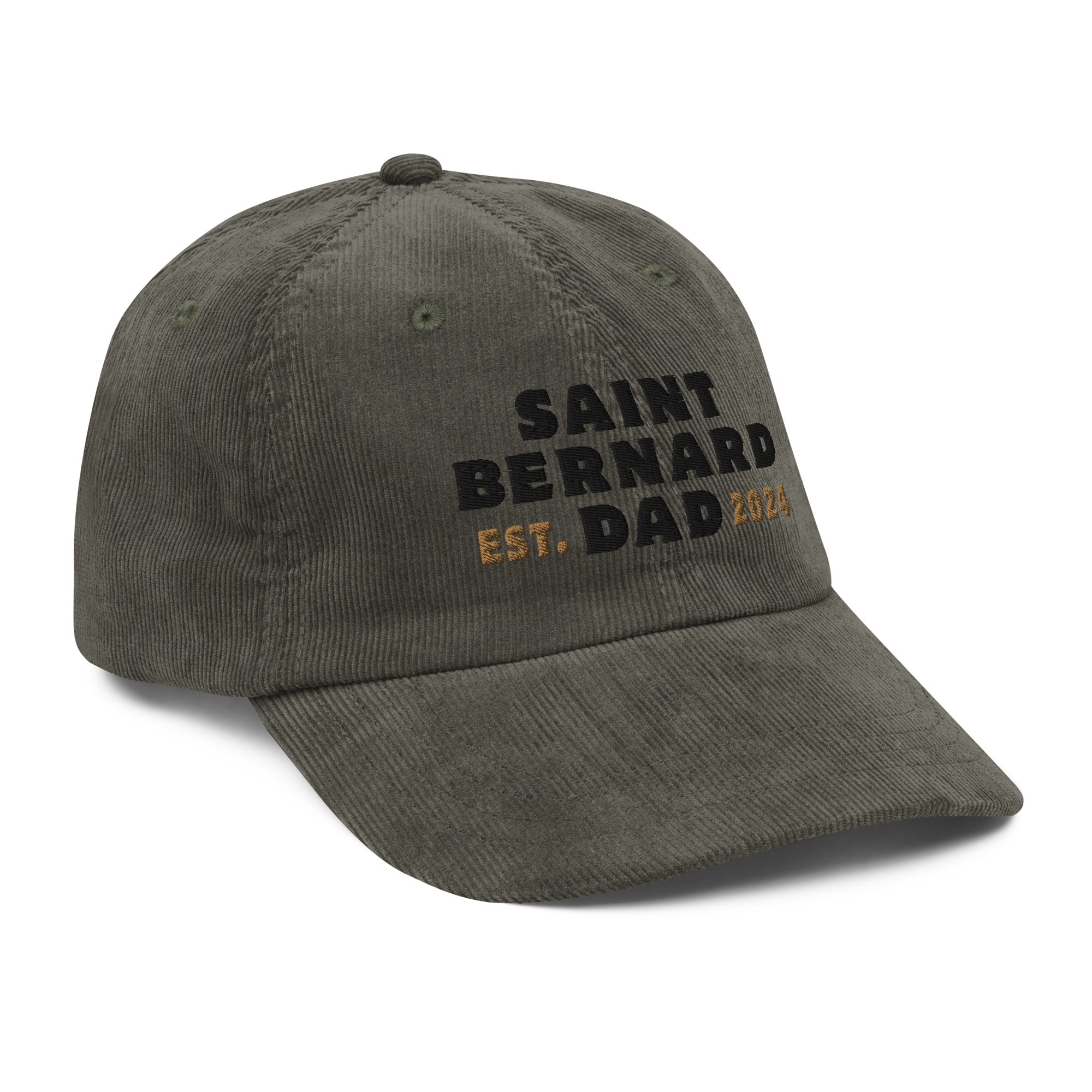 Saint Bernard Dad Est. Date Vintage Corduroy Cap - Lucy + Norman