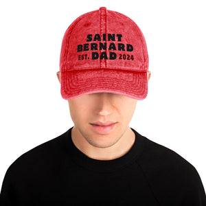 Saint Bernard Dad Est. Date Vintage Cotton Twill Cap - Lucy + Norman