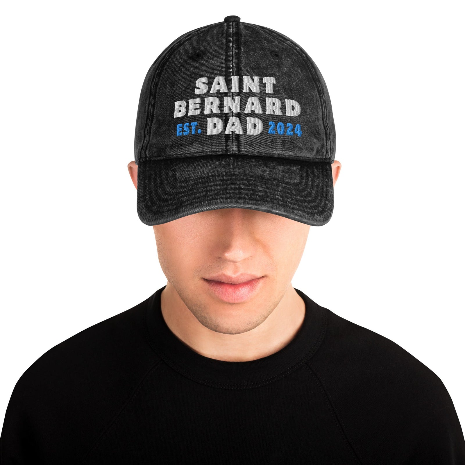 Saint Bernard Dad Est. Date Vintage Cotton Twill Cap - Lucy + Norman