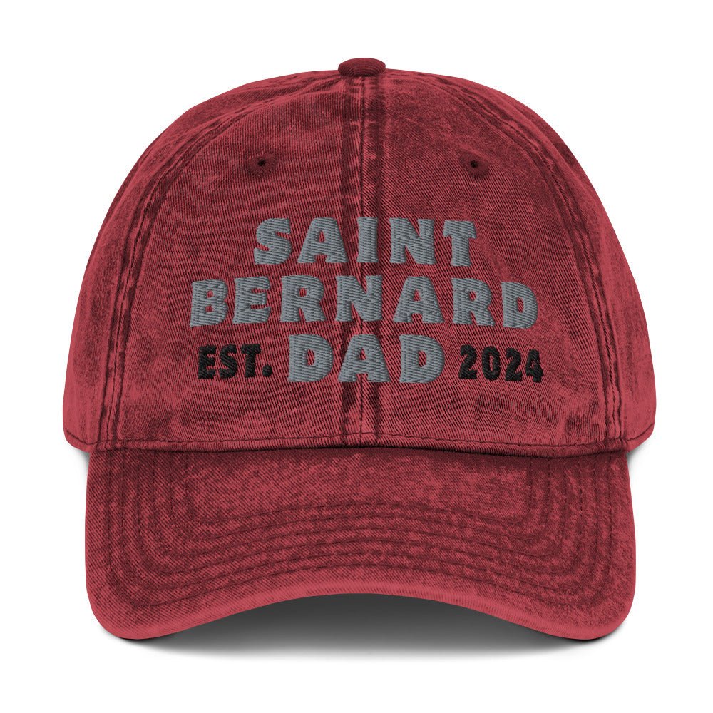 Saint Bernard Dad Est. Date Vintage Cotton Twill Cap - Lucy + Norman