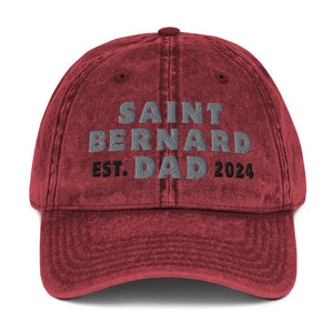 Saint Bernard Dad Est. Date Vintage Cotton Twill Cap - Lucy + Norman