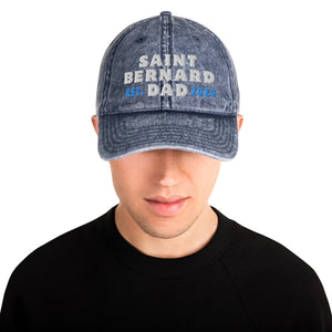 Saint Bernard Dad Est. Date Vintage Cotton Twill Cap - Lucy + Norman