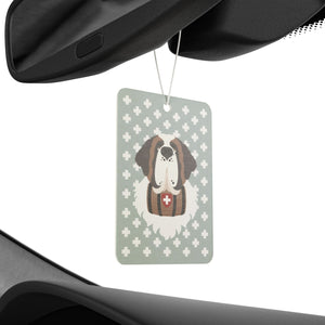 Saint Bernard Dog Car Air Freshener - Light Green - Lucy + Norman