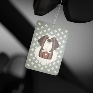 Saint Bernard Dog Car Air Freshener - Light Green - Lucy + Norman