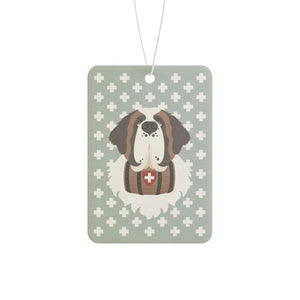 Saint Bernard Dog Car Air Freshener - Light Green - Lucy + Norman