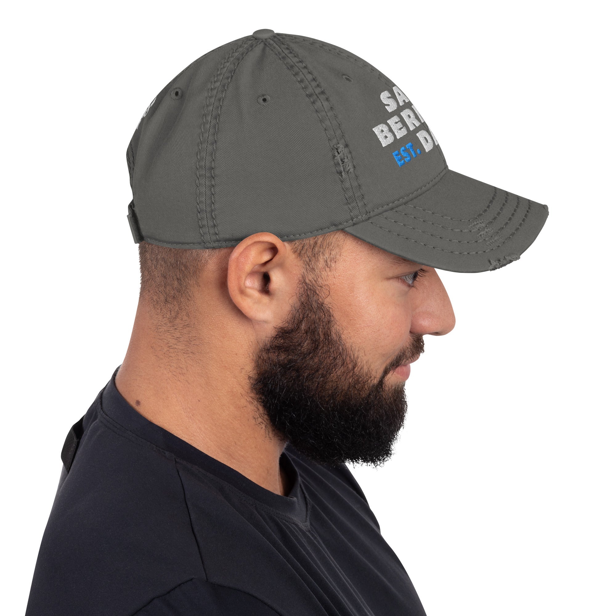 Saint Bernard Dog Dad Est. Date Distressed Dad Hat - Lucy + Norman