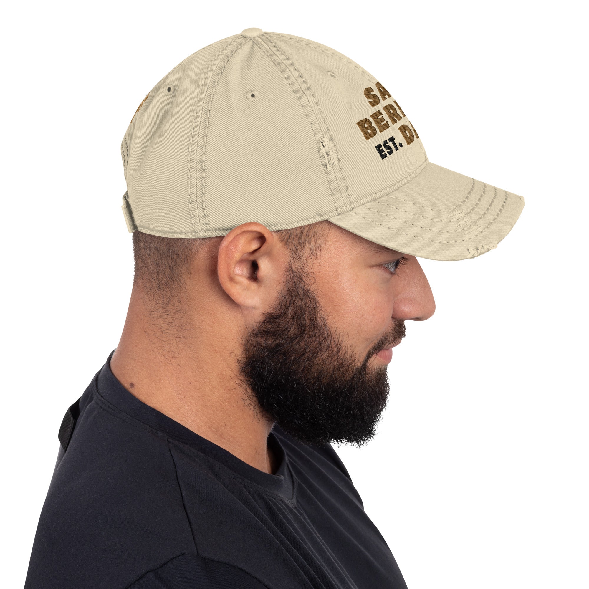 Saint Bernard Dog Dad Est. Date Distressed Dad Hat - Lucy + Norman