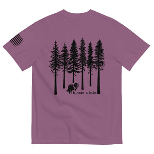 Take a Hike Redwoods w USA Flag Comfort Colors Heavyweight T-Shirt