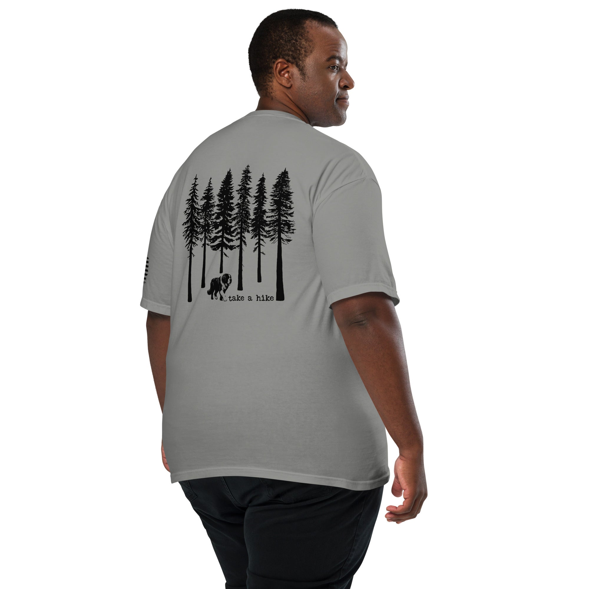 Take a Hike Redwoods w USA Flag Comfort Colors Heavyweight T-Shirt