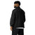 Lightweight, packable black windbreaker with chest embroidered Saint Bernard and barrel, adjustable hood, elastic cuffs, and zip pockets.