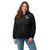 Lightweight, packable black windbreaker with chest embroidered Saint Bernard and barrel, adjustable hood, elastic cuffs, and zip pockets.