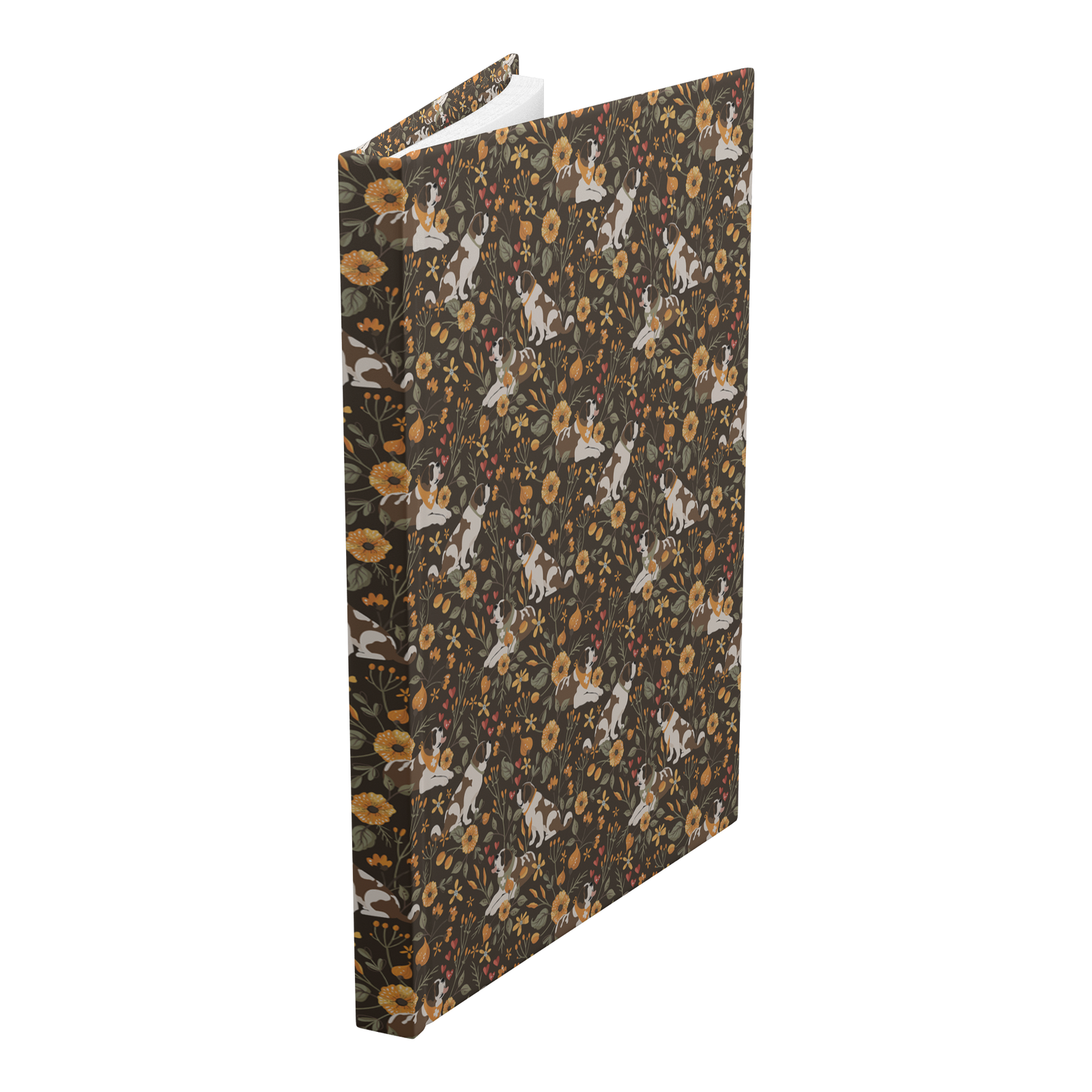 Fall Meadow Saint Bernard Hardcover Journal