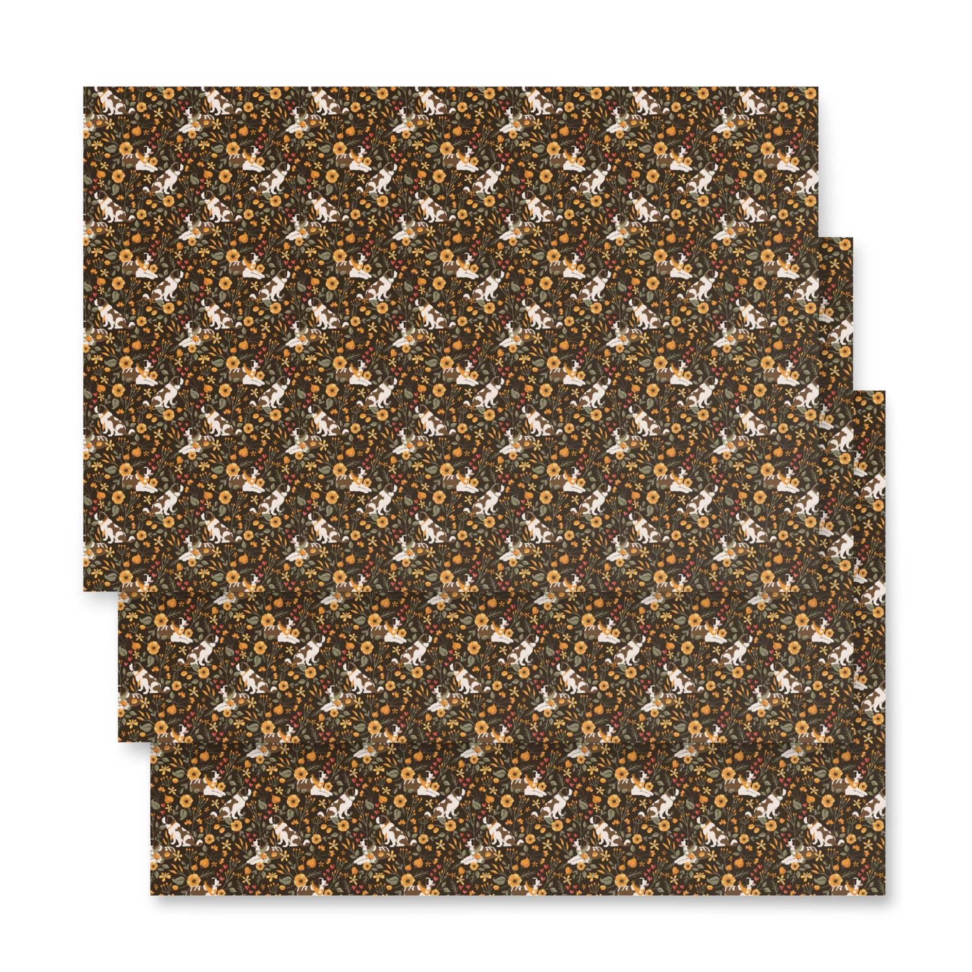 Saint Bernard Fall Wrapping Paper Sheets - Lucy + Norman