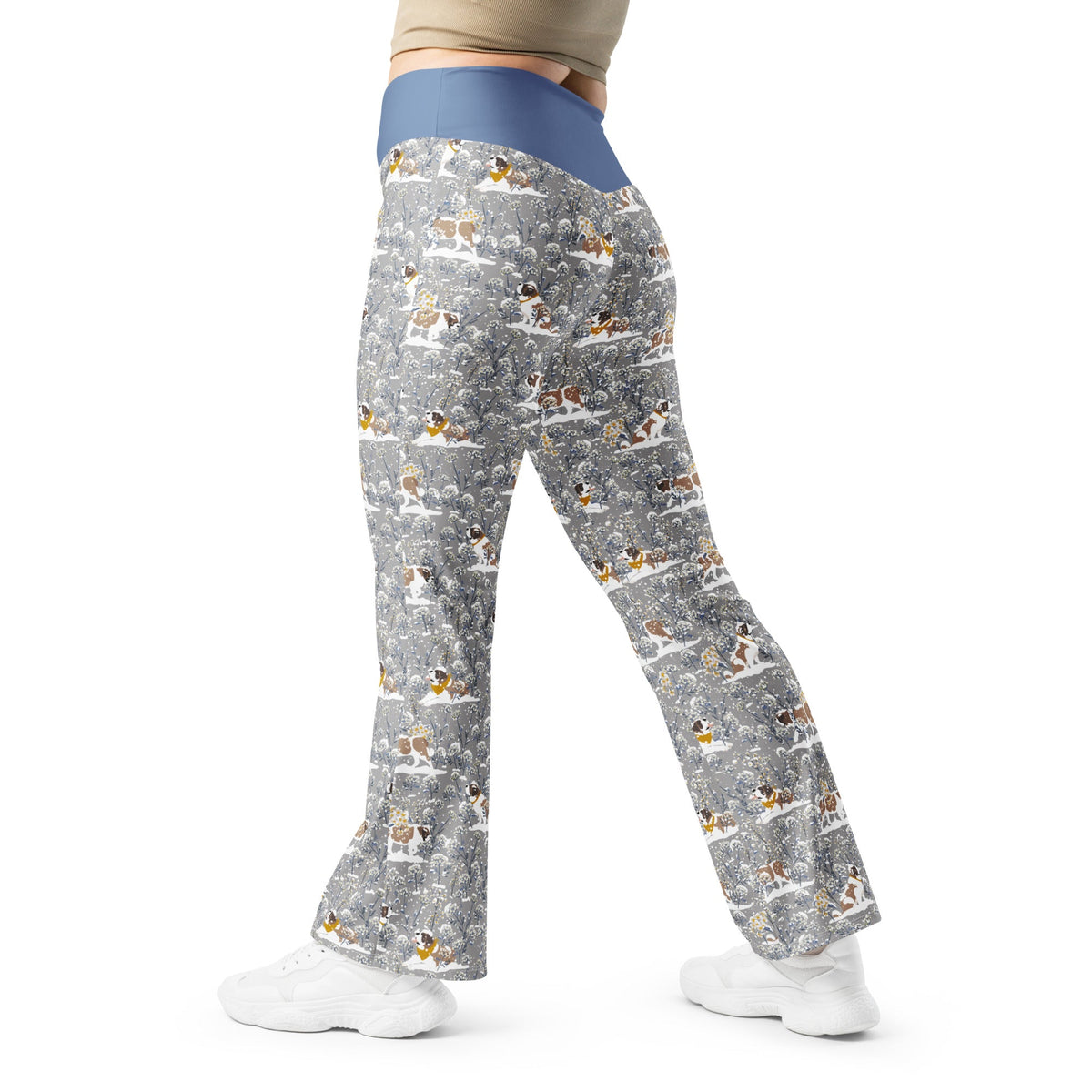 Saint Bernard Snowflowers Flare Leggings - Lucy + Norman