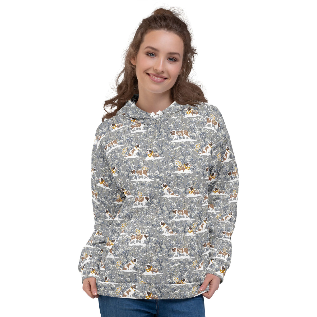 Saint Bernard Snowflowers Hoodie - Lucy + Norman