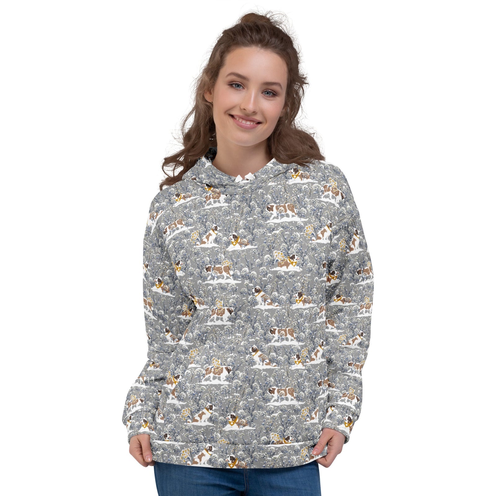 Saint Bernard Snowflowers Hoodie - Lucy + Norman