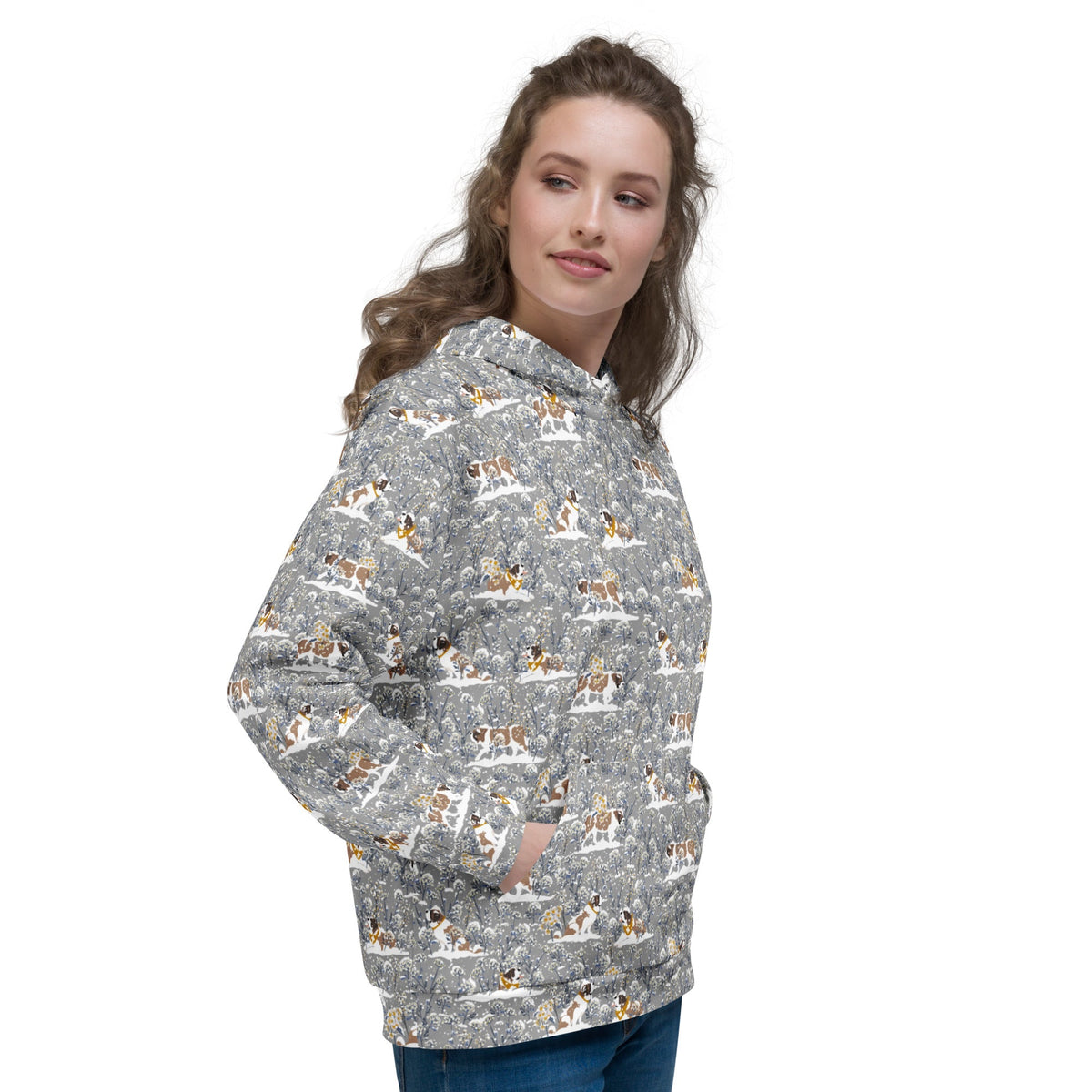 Saint Bernard Snowflowers Hoodie - Lucy + Norman
