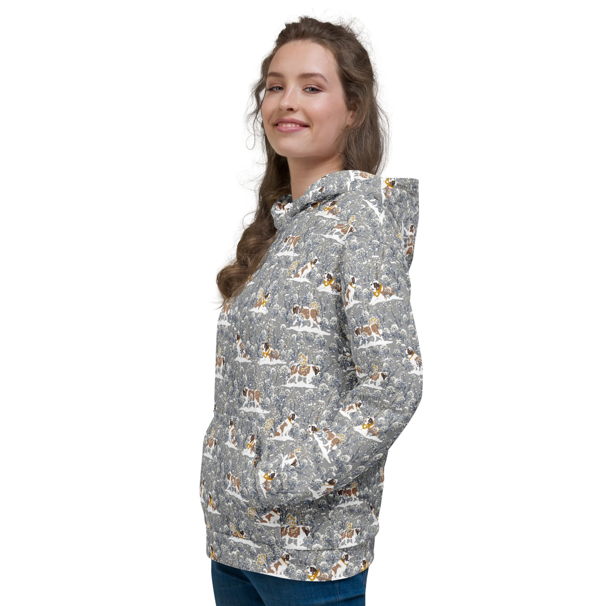 Saint Bernard Snowflowers Hoodie - Lucy + Norman