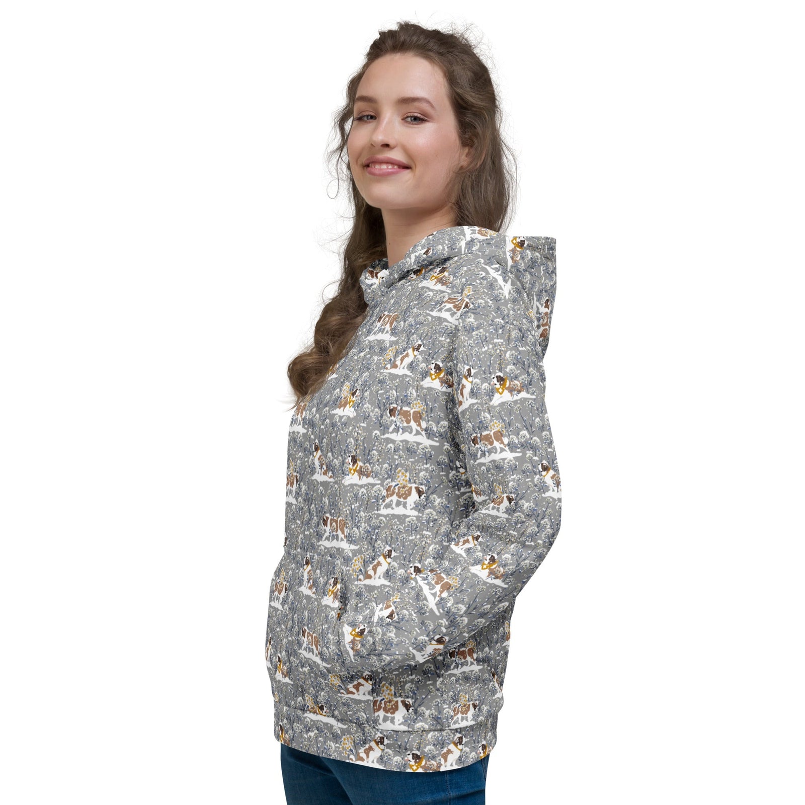 Saint Bernard Snowflowers Hoodie - Lucy + Norman