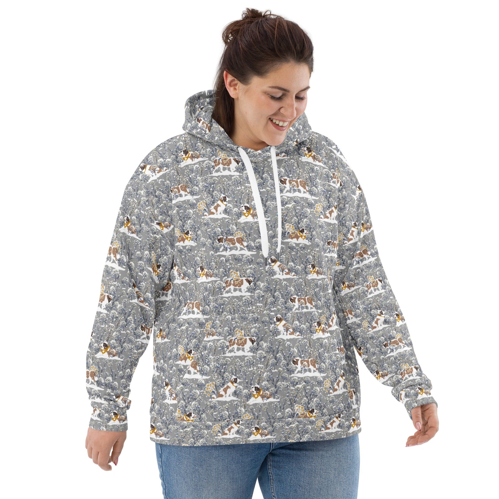 Saint Bernard Snowflowers Hoodie - Lucy + Norman