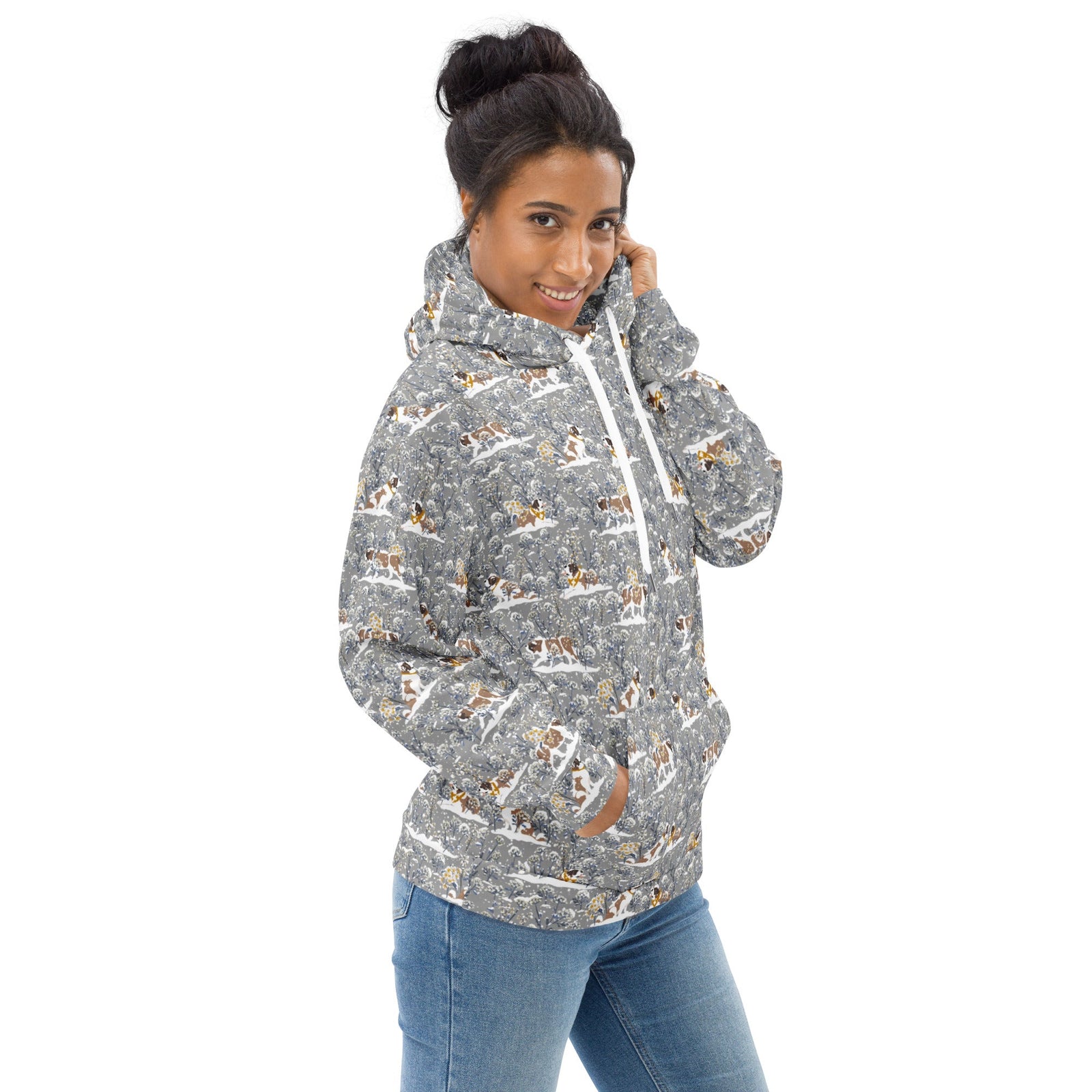 Saint Bernard Snowflowers Hoodie - Lucy + Norman