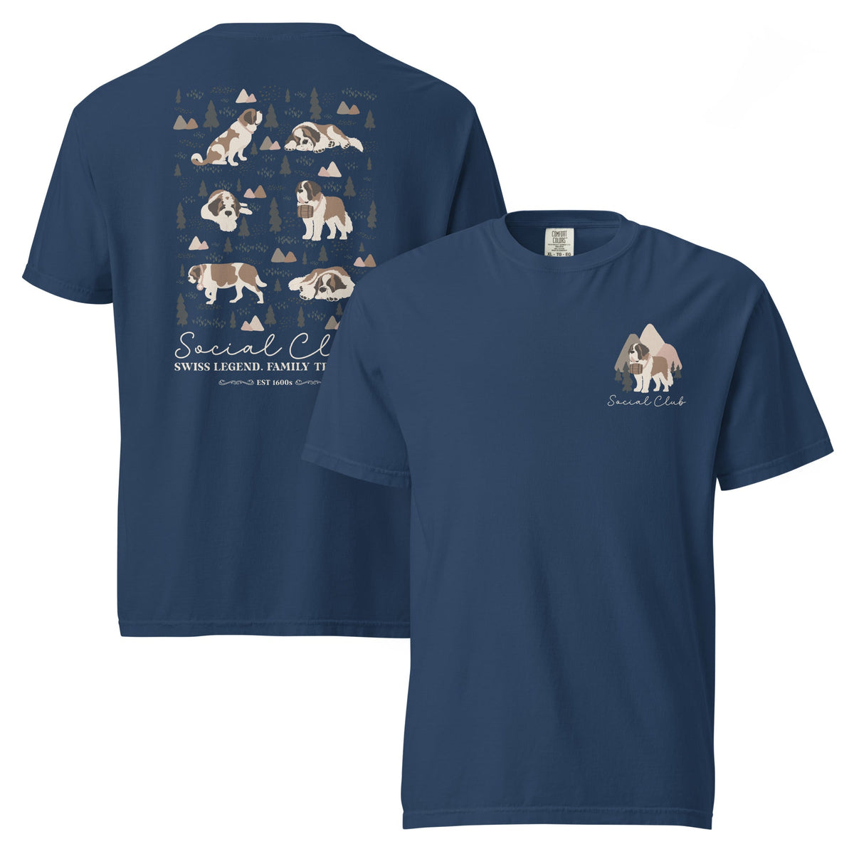 Saint Bernard Social Club Back T-Shirt - Darks - Lucy + Norman