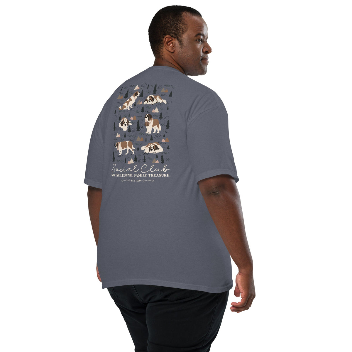 Saint Bernard Social Club Back T-Shirt - Darks - Lucy + Norman