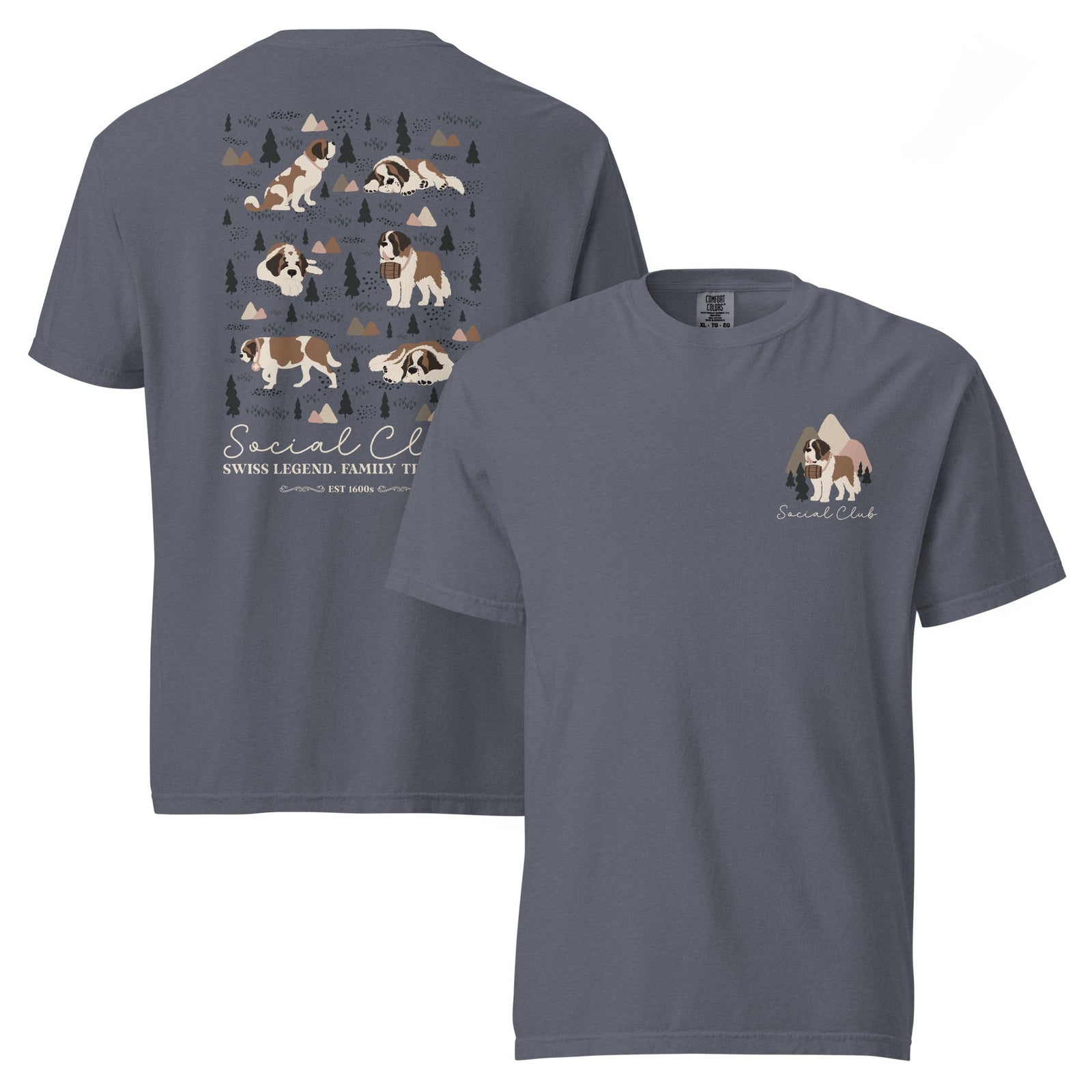 Saint Bernard Social Club Back T-Shirt - Darks - Lucy + Norman