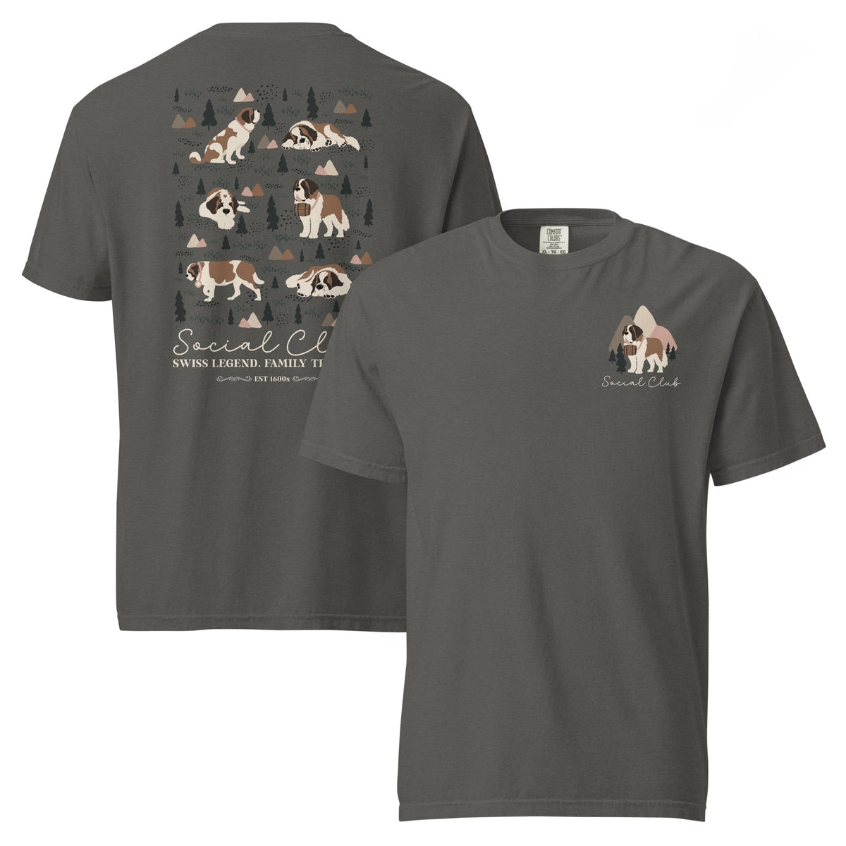 Saint Bernard Social Club Back T-Shirt - Darks - Lucy + Norman