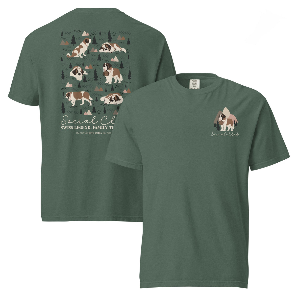 Saint Bernard Social Club Back T-Shirt - Darks - Lucy + Norman