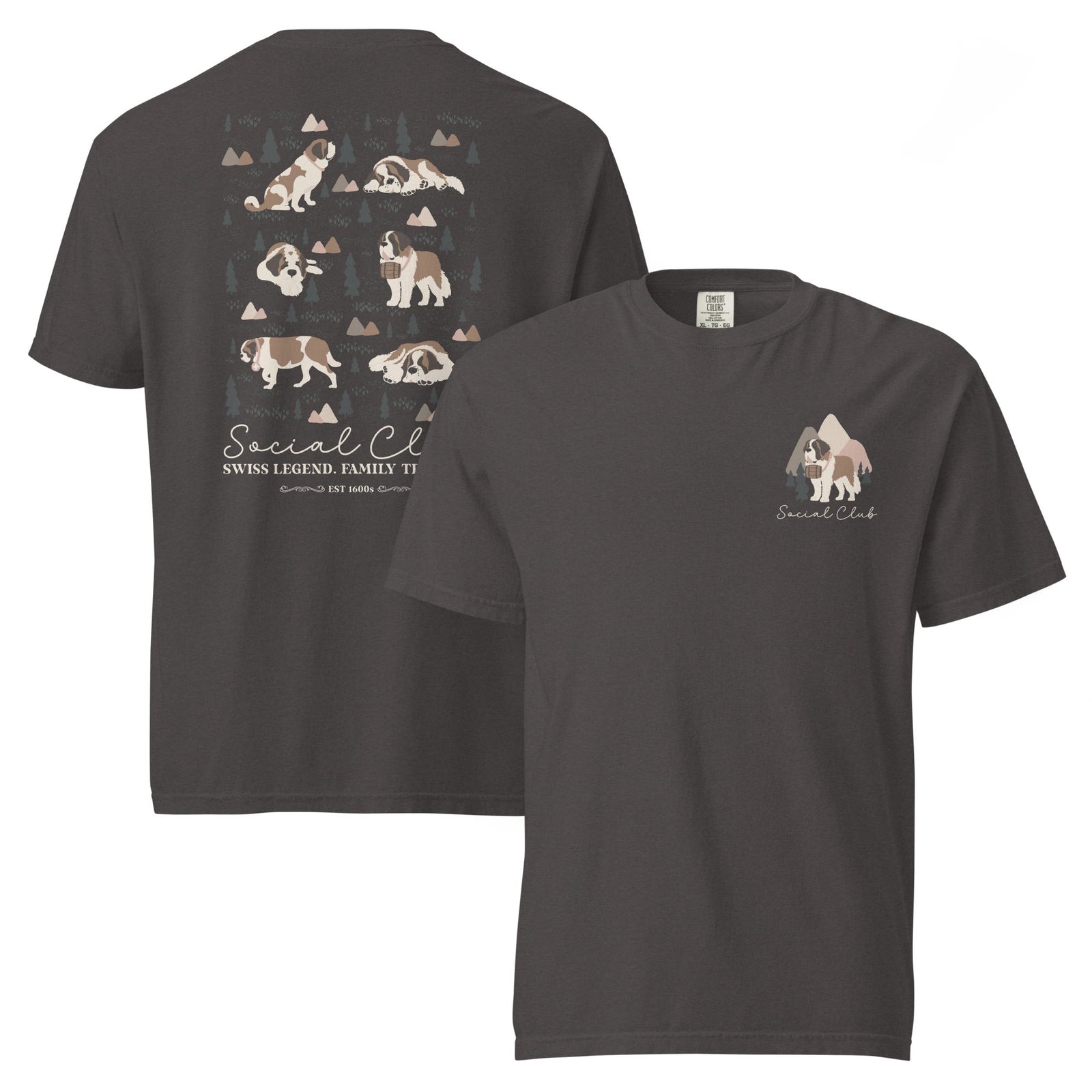 Saint Bernard Social Club Back T-Shirt - Darks - Lucy + Norman