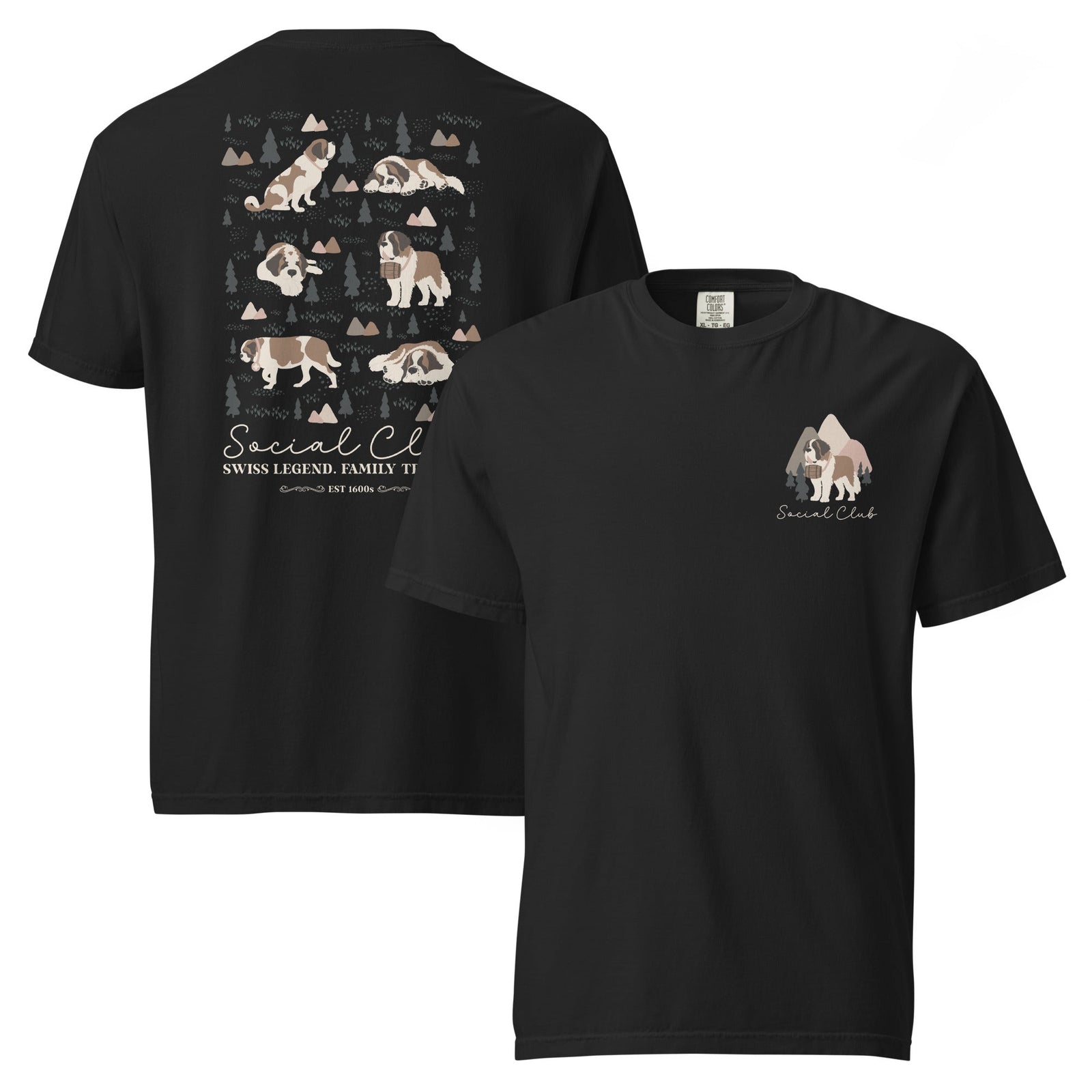 Saint Bernard Social Club Back T-Shirt - Darks - Lucy + Norman