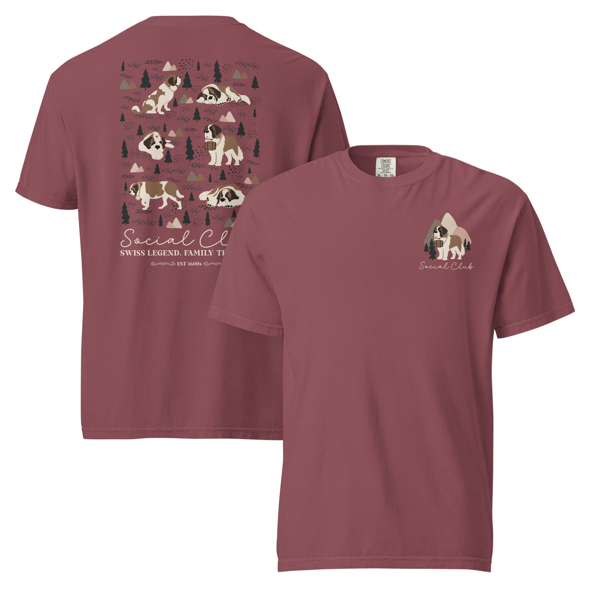 Saint Bernard Social Club Back T-Shirt - Darks - Lucy + Norman
