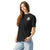 Comfort Colors black t-shirt featuring a woodland-mountain theme with Saint Bernard dogs on the back with a badge on left chest. Perfect Saint Bernard gift for dog lovers.