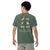 Comfort Colors blue spruce t-shirt featuring a woodland-mountain theme with Saint Bernard dogs on the back with a badge on left chest. Perfect Saint Bernard gift for dog lovers.