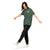 Comfort Colors blue spruce t-shirt featuring a woodland-mountain theme with Saint Bernard dogs on the back with a badge on left chest. Perfect Saint Bernard gift for dog lovers.