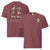 Comfort Colors brick t-shirt featuring a woodland-mountain theme with Saint Bernard dogs on the back with a badge on left chest. Perfect Saint Bernard gift for dog lovers.