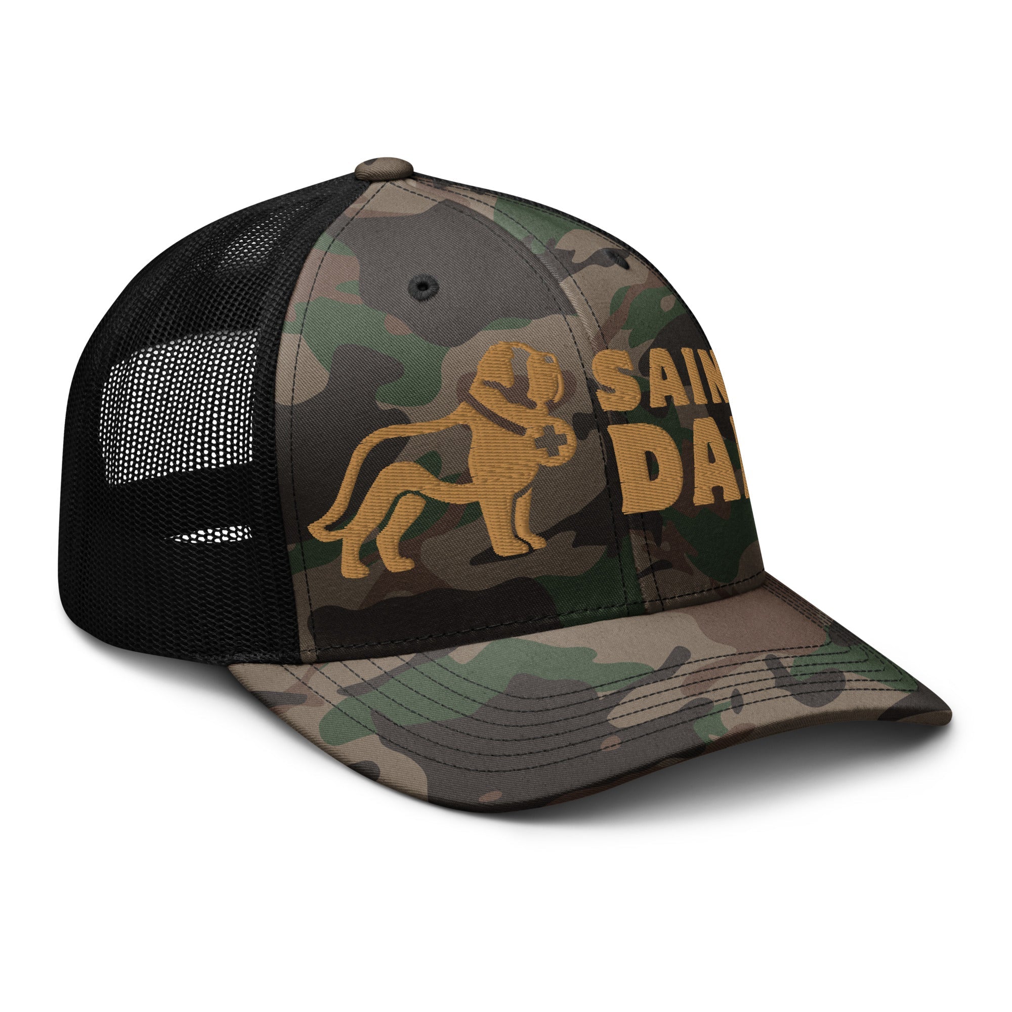 Saint Dad Camouflage Trucker Hat - Lucy + Norman