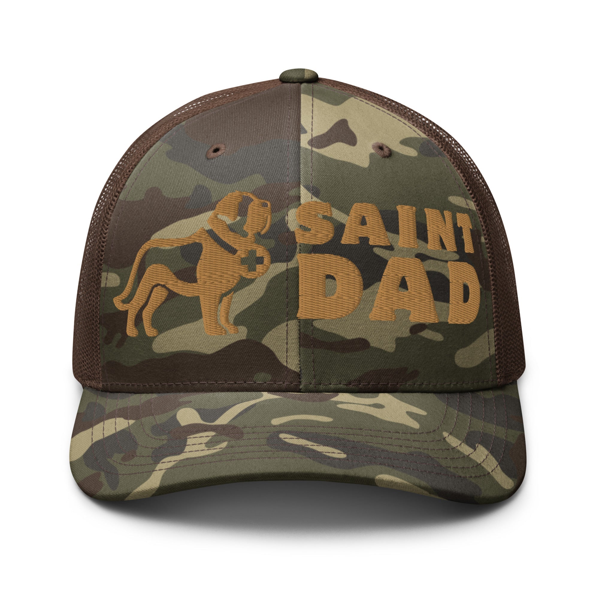 Saint Dad Camouflage Trucker Hat - Lucy + Norman