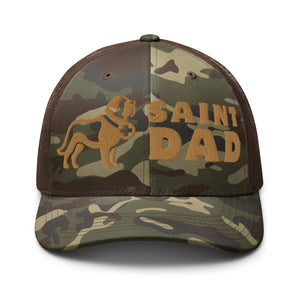 Saint Dad Camouflage Trucker Hat - Lucy + Norman